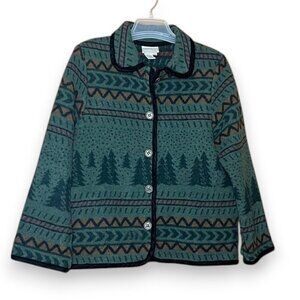 Vintage Coldwater Creek Aztec Southwestern Wool Blend Blazer Jacket Medium